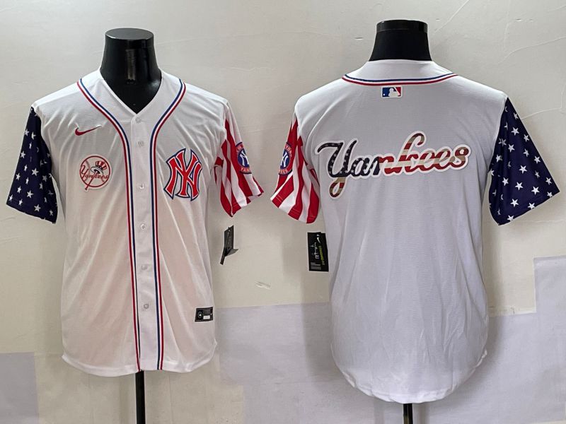 Men New York Yankees Blank White a generation of national flags Jointly Name 2025 Nike MLB Jersey style 13->new york yankees->MLB Jersey